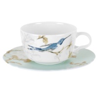 Spode Bone China Nectar Teacup and Saucer, Set of 4