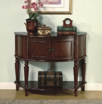 Brown Finish Storage Entry Way Console Table / Hall Table