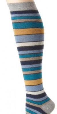 PACT Women's San Francisco Stripe Knee Sock, Multi Colored, One Size