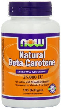 Now Foods Nat Beta Carotene 25000, Soft-gels, 180-Count