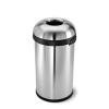 simplehuman Bullet Open Can with 6-Inch Opening, Brushed Stainless Steel, 60-Liter/ 16-Gallon