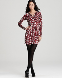 Famed for jaunty prints and figure-flattering designs, DIANE von FURSTENBERG does it again with this Reina dress in a lively leopard print.