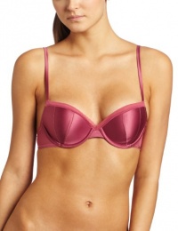 Calvin Klein Women's Satin Glam Demi Bra, Vintage Claret, 32A