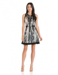 Rebecca Taylor Women's Brushstroke Print Panel Dress, Dusk, 4