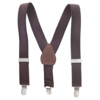 Baby / Kid Adjustable Solid Color Elastic Brown Suspenders - 22