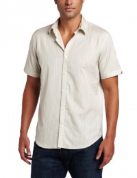 Calvin Klein Sportswear Men's Short Sleeve Twill Stripe Dobby Woven Shirt