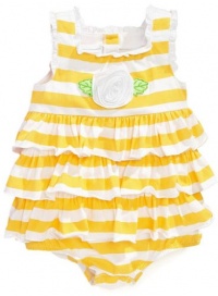 First Impressions Infant Girls Yellow & White Striped Sunsuit, 3-6M