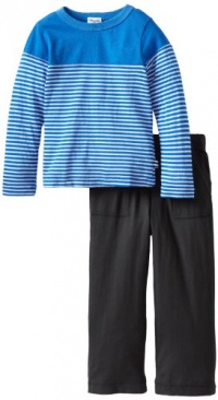 Splendid Littles Boys 2-7 Mini Stripe Long Sleeve Pant Set, Pool, 4/Toddler