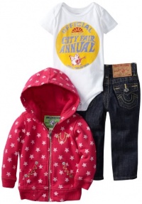 True Religion Baby-Girls Infant Super Cute Three Piece Gift Box Set, Fuchsia, 6-12 Months