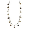 Round Multi-Colored Gemstone Drops on Cord Necklace