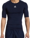 adidas Men's TECHFIT Cut & Sew Short-Sleeve Top (Collegiate Navy, Small)