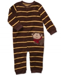 Prepare him to pal around with friends in one of these cool and cozy striped coveralls from Carter's.