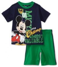 Disney Boys 2-7 Toddler 2 Piece Mickey Little Champ Short Set, Navy, 4T