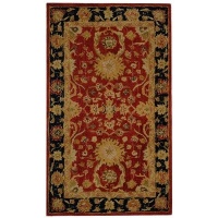 Safavieh  AN517A Anatolia Collection Handmade Red and Navy Hand-Spun Wool Area Rug, 5-Feet by 8-Feet