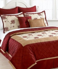 Victoria Classics Valor Queen 8 Piece Comforter Bed In A Bag Set Red/Gold/Cream