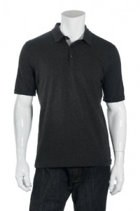 Alfani Red Charcoal Heather SS Polo Shirt