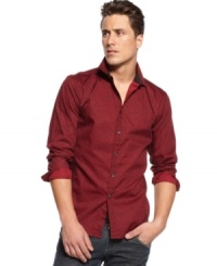 Change your pattern with this paisley and striped shirt from INC International Concepts.