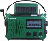 Kaito Voyager KA500IP Solar/Dynamo AM/FM/SW NOAA Weather Radio with Alert & Cell Phone (iPod/iPhone) Charger, Color Green