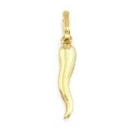 14K Gold Charm Smooth Italian Horn Good Luck Unicorn