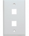 Shaxon BM303WP2-B, 2 Port Single Gang White Keystone Wall Plate