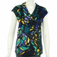 Alfani Petite V-Neck Sleeveless Shirt Brush Stroke Roses 4P