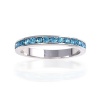 Bling Jewelry Sterling Silver March Birthstone Aquamarine CZ Eternity Ring