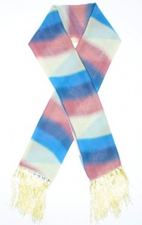 Silvia Distinctive Colorful Stripe Scarf Scarf Colors: Blue/Pink