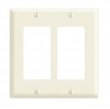 Leviton 80409-A 2-Gang Decora/GFCI Device Decora Wallplate, Standard Size, Thermoset, Device Mount, Almond