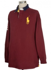 Big & Tall Polo Ralph Lauren Mens Shirt 4XLT Burgundy XXXX-Large Tall Big Pony Shirt