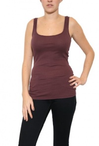 Women's James Perse Ribbed Long Tank in Pure Raisin