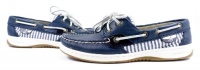 Sperry Top Sider Bluefish Navy Seersucker Womens Boat Shoes