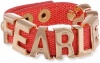 BCBGeneration Red Canvas and Rose Gold Fearless Affirmation Bracelet