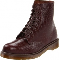 Dr. Martens Womens Pascal 8 Tie Boot Croco Cherry Red - 5 F(M) UK