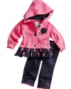 GUESS Kids Girls Newborn Ruffled-Bottom Jacket and Leggin, HOT PINK (6/9M)