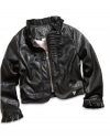 GUESS Little Girl Faux-Leather Jacket, BLACK (3T)