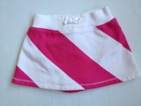 Ralph Lauren Polo Pony Pink White Jersey Skirt with Diaper Cover (9 Months)