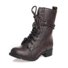 Reneeze ALICE-02 Women's Mid-Calf Lace-Up Boots - Brown