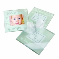 Good Wishes Pearlized Photo Coasters