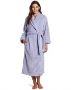 Casual Moments Women's Shawl Collar Wrap Powder Puff Pattern Robe