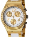 Swatch Irony Dreamwhite Yellow Chronograph Gold-Tone Steel Ladies Watch YCG407G