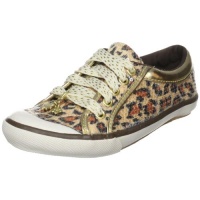 Jessica Simpson Little Kid/Big Kid Cassie Sneaker,Leopard/Gold,3.5 M US Big Kid