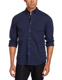 Nautica Men's Long Sleeve Wear To Work Windowpane