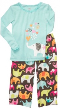 Carter's Toddler 2 Piece Fleece PJ Set - Elephant-4T