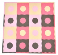 Tadpoles 16 Sq Ft Playmat Set, Pink/Brown