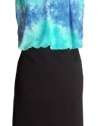 Blue Tie Dye Slouch Top & Stretch Fitted Skirt Sleeveless Dress. Size 20