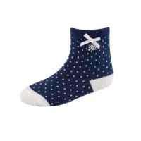 Polo Ralph Lauren girls infant Pindot Crew With Bow socks navy 1 pair - 18-24 months