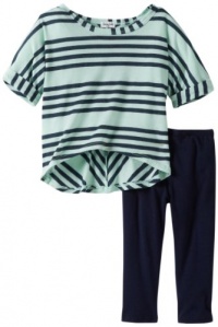 Splendid Littles Baby-Girls Newborn Capri Stripe Tunic Set, Julep, 6-12 Months