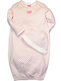 Little Me Baby-girls Newborn Sweetie Monkey Gown and Hat, Pink Print, 0-3 Months