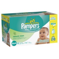 Pampers Natural Clean Wipes 12x Box with Tub 864 Count