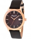 Kenneth Cole New York Men's KC1855 Classic Rose Gold Black Dial Strap Watch